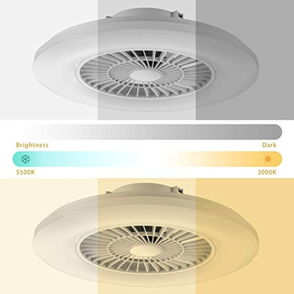 BKZO 60cm LED Ceiling Fan Light | 24 Speeds & Stepless Dimming – White