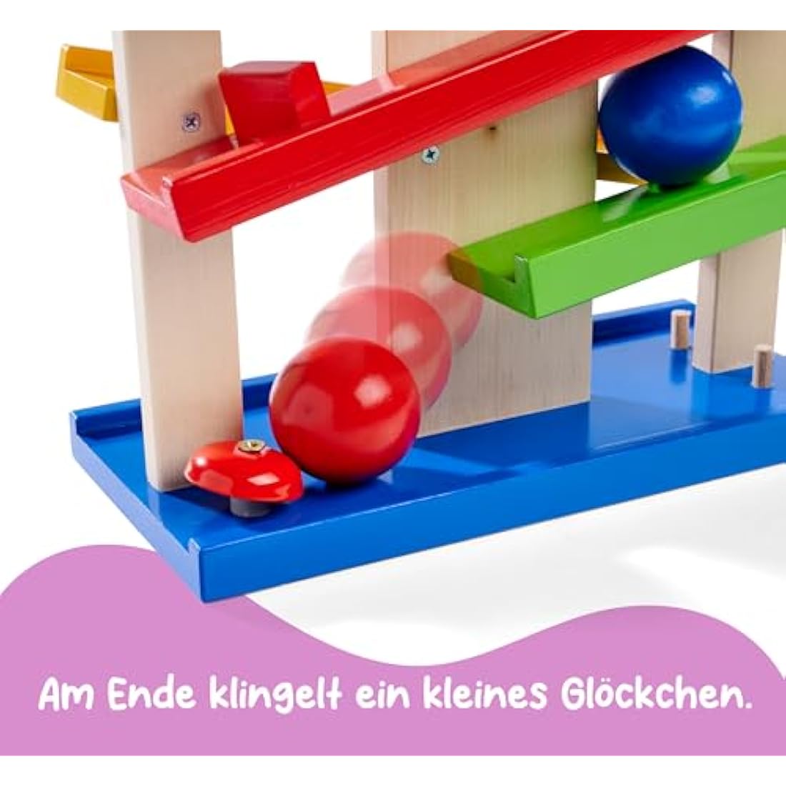 Jolof Store Wooden Marble Run - Educational Toddler Toy with Bell