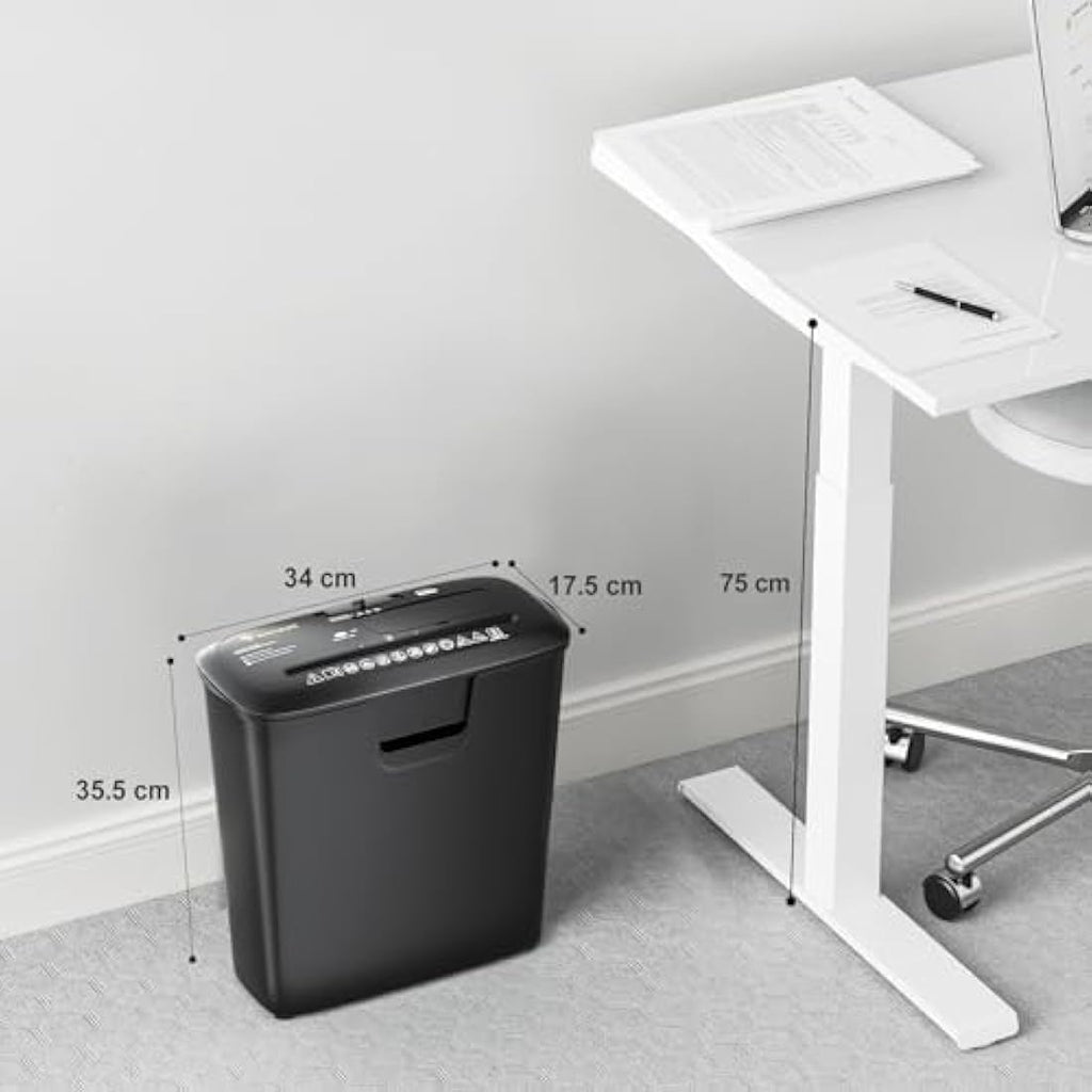 Bonsaii 8-Sheet Strip-Cut Paper Shredder for Home Office | 13L Bin