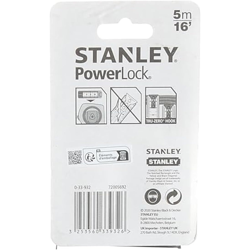 Stanley Powerlock Tape Measure 5m – Top Reader Measuring Tool