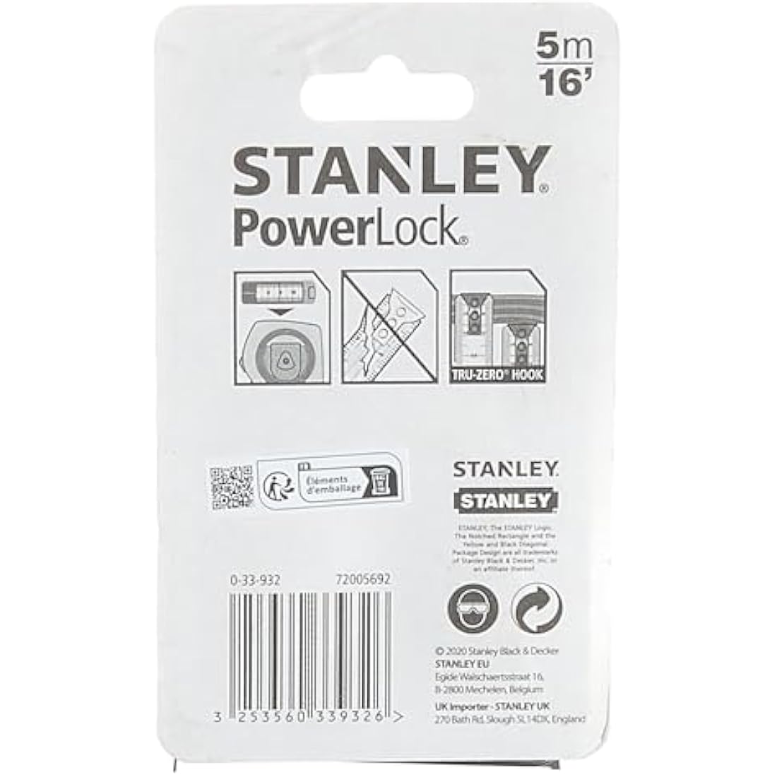 Stanley Powerlock Tape Measure 5m – Top Reader Measuring Tool