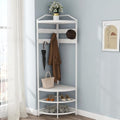 VEDECASA Corner Coat Rack with Shoe Bench | 4-Tier Hallway Organizer