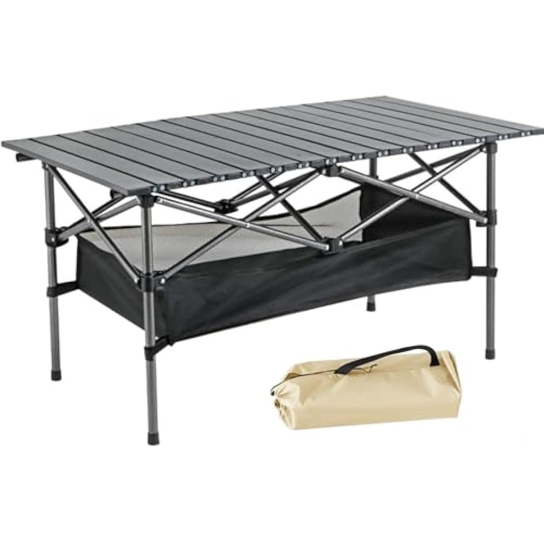 Jolof Store Foldable Camping Table – Alloy Steel Roll-up Picnic Table