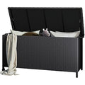 Grand patio 480L Outdoor Deck Box | Wicker Storage Bin with Wheels