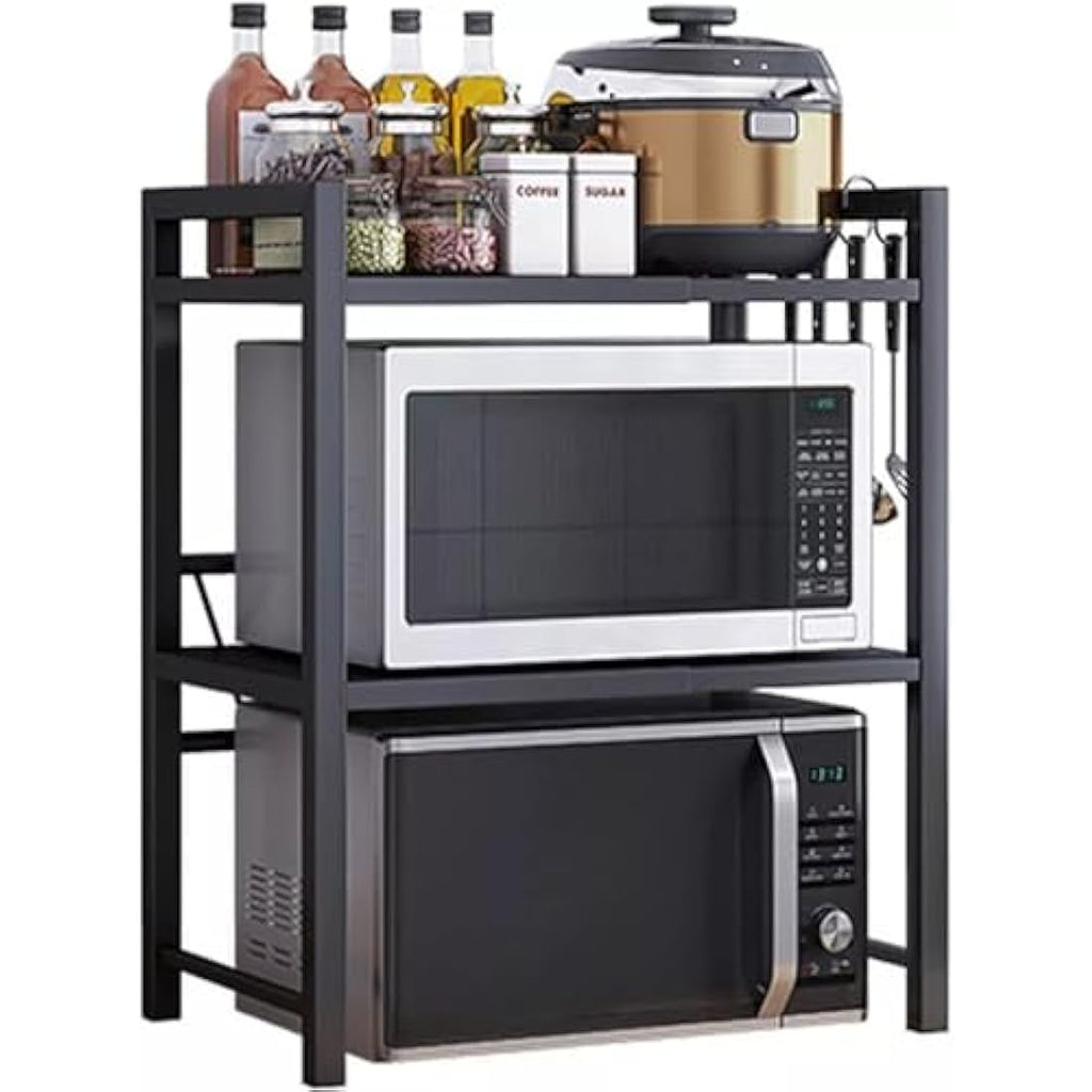 Jolof Store Expandable 3-Tier Microwave Rack – Adjustable Kitchen Shelf