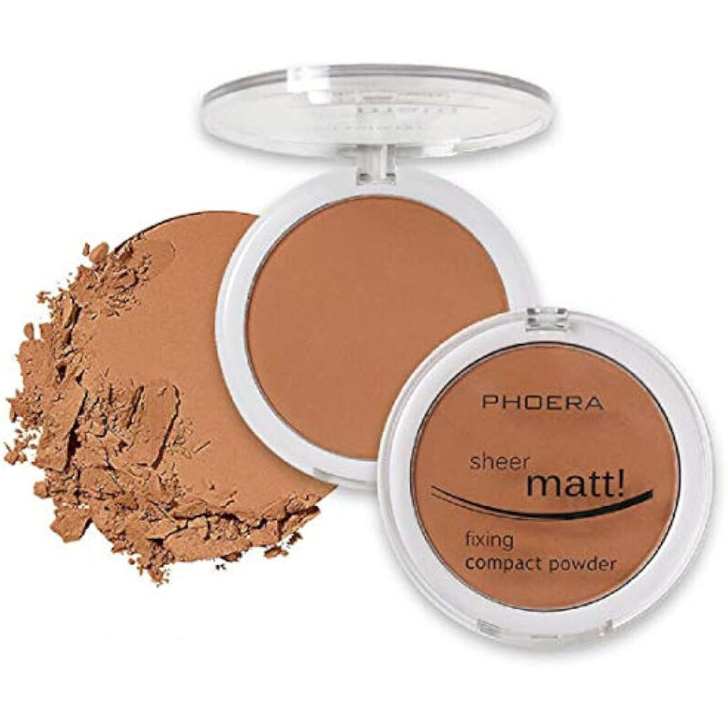 PHOERA Sheer Matte Compact Powder – Vegan Setting Foundation (206 TAN)
