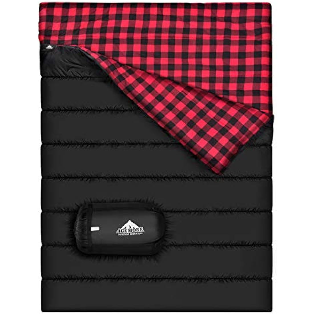 Agemore Double Flannel Sleeping Bag | Waterproof 2 Person Camping Gear