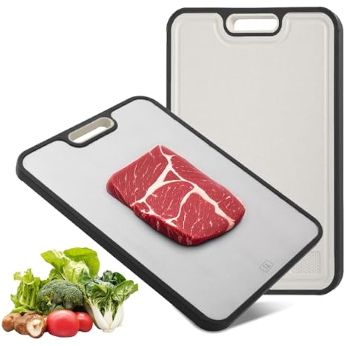 Jolof Store Double-Sided Titanium Cutting Board with Juice Grooves