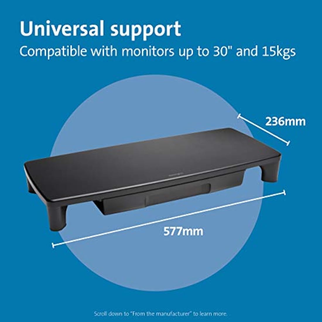 Kensington SmartFit Monitor Stand – Ergonomic Riser with A4 Drawer