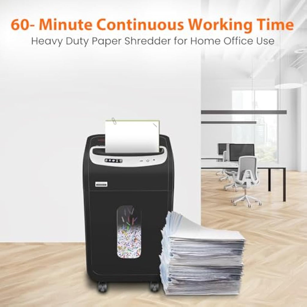 VidaTeco 20-Sheet Cross-Cut Paper Shredder – 60-Min Heavy Duty Office
