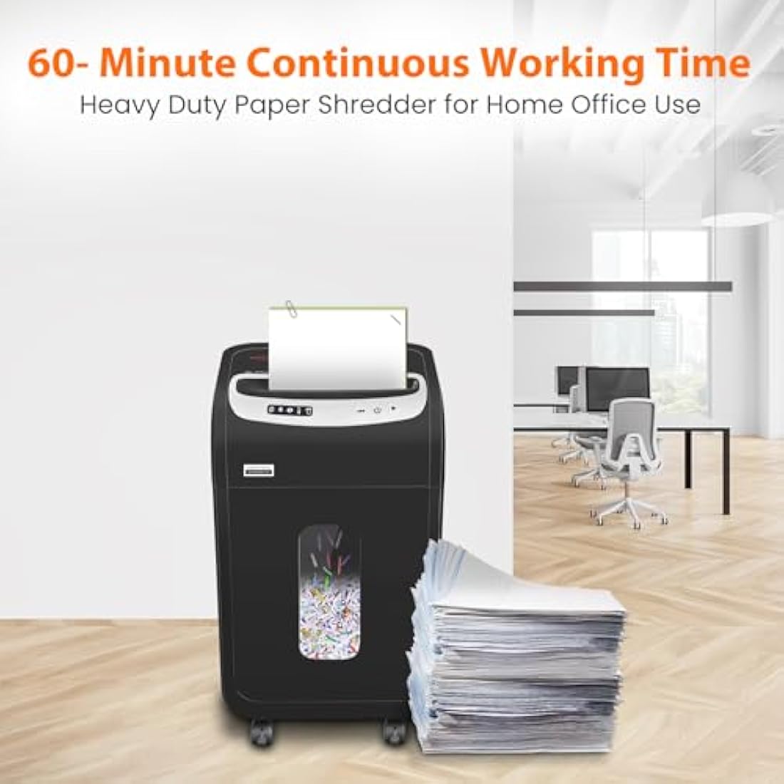 VidaTeco 20-Sheet Cross-Cut Paper Shredder – 60-Min Heavy Duty Office