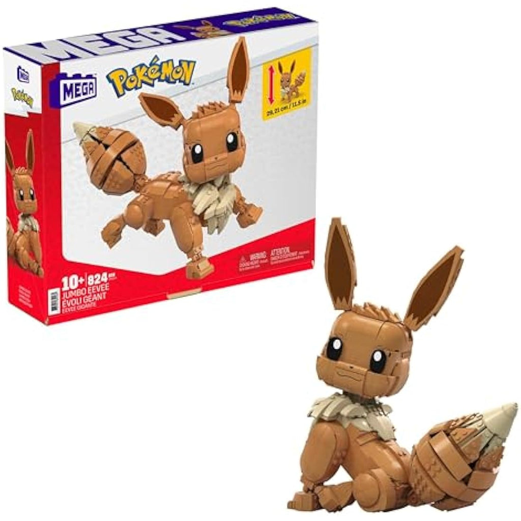 MEGA Pokémon Jumbo Eevee Building Set – 824 Piece Poseable Model Kit
