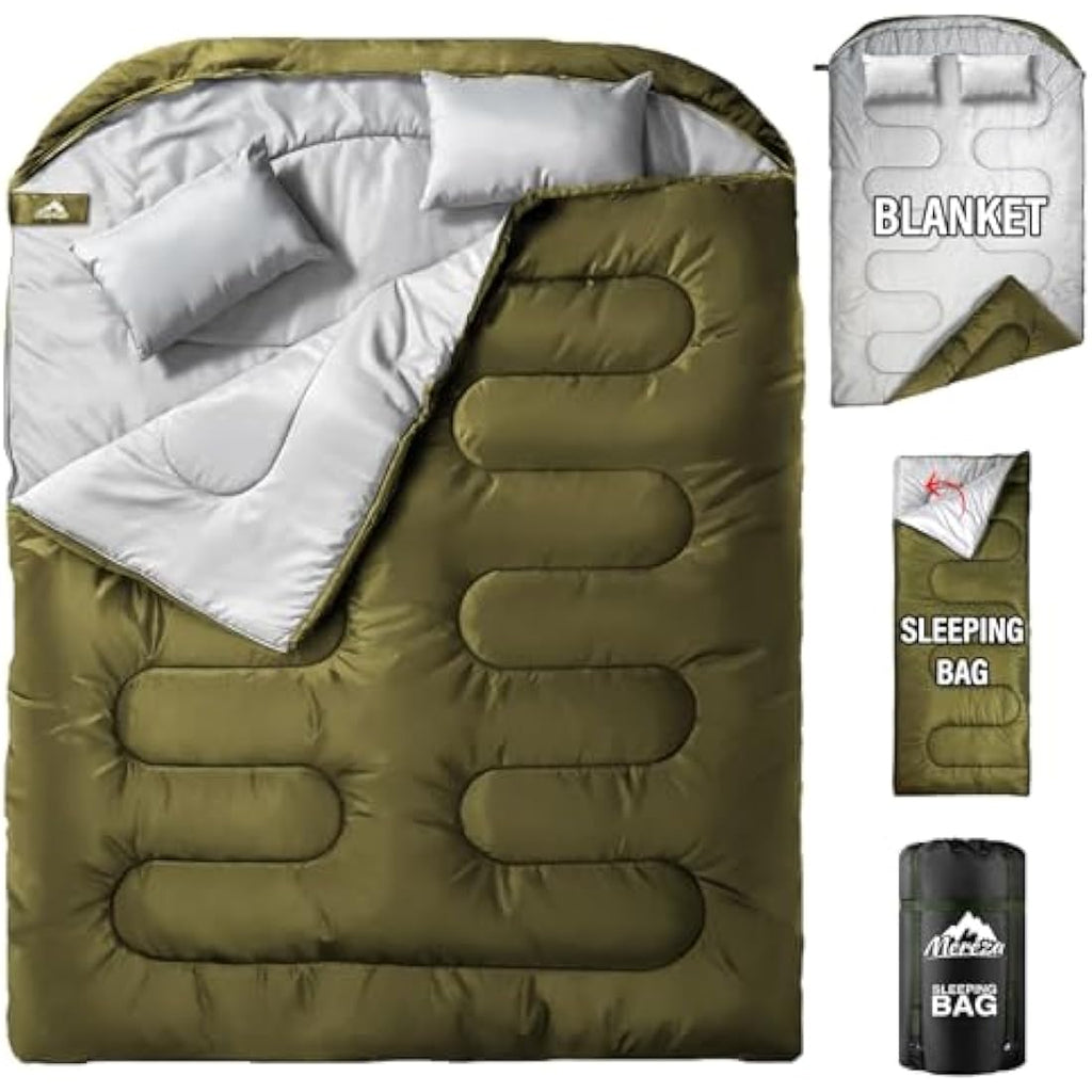 MEREZA XL Double Sleeping Bag | Waterproof 2 Person Camping Bed