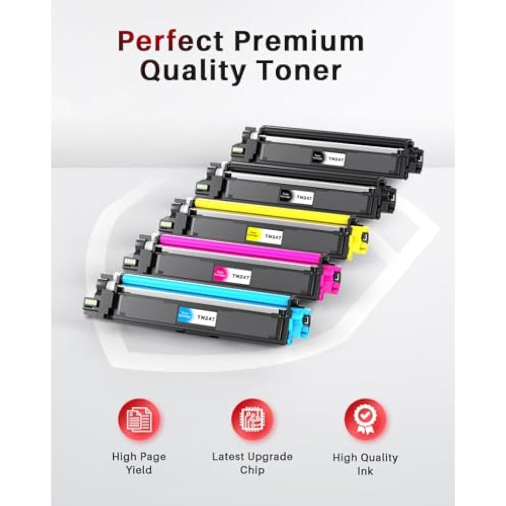 Halloya TN247 TN243 Compatible Toner Cartridges for Brother - 5 Pack