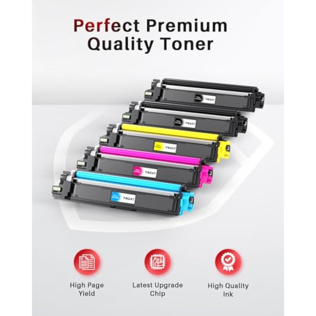 Halloya TN247 TN243 Compatible Toner Cartridges for Brother - 5 Pack