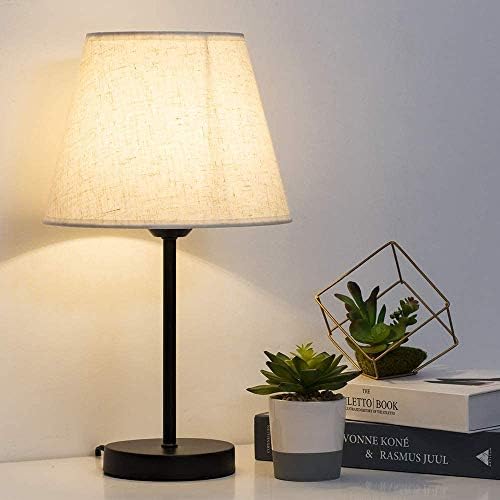 LIANTRAL Modern Bedside Lamps Set of 2 | Linen Shade Table Lamps