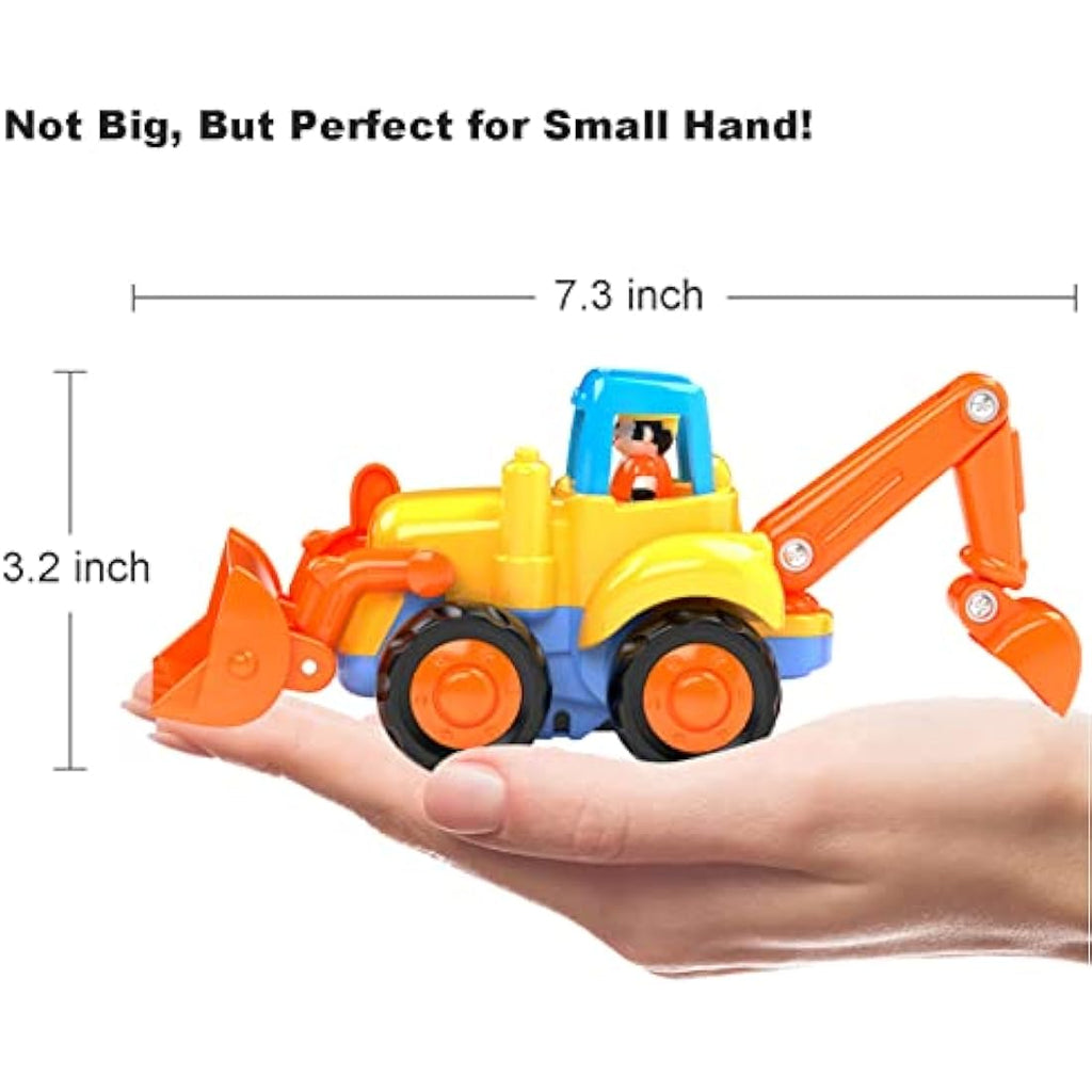 Jolof Store 4-Pack Friction Powered Construction Vehicle Toys for Toddlers