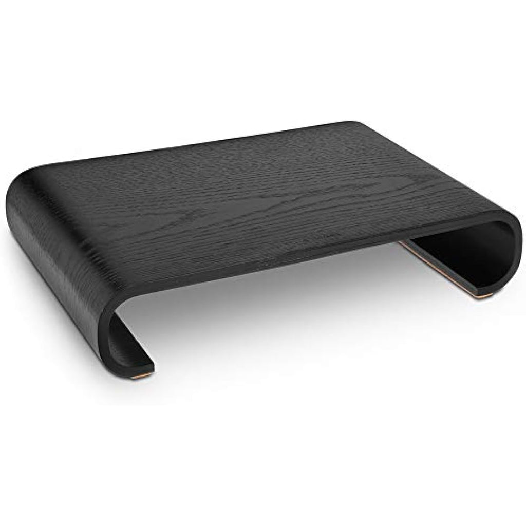Navaris Oak Wood Monitor Riser – Ergonomic Desktop Stand in Black