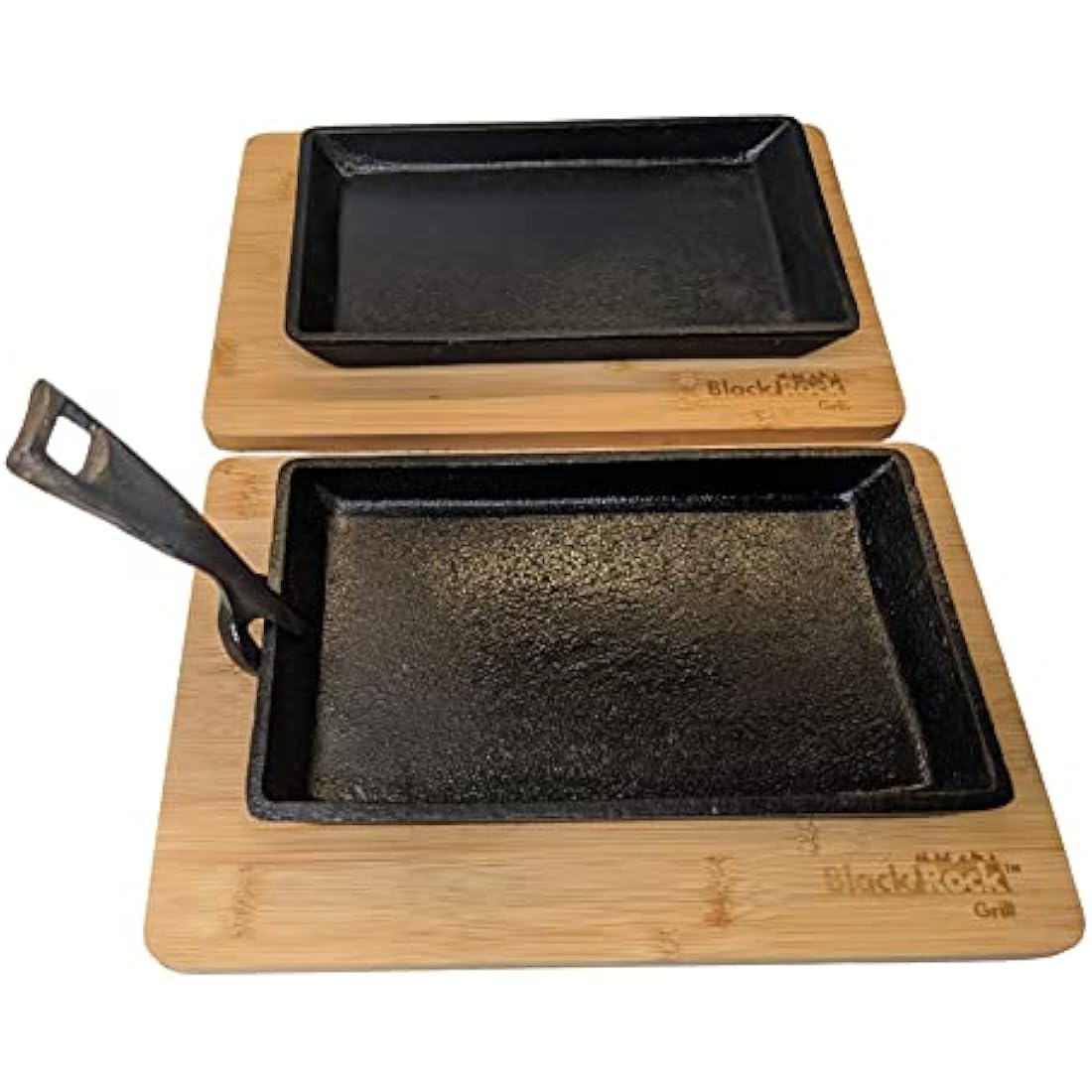 Cast Iron Sizzler Pan Set – Fajita Skillet with Wood Board