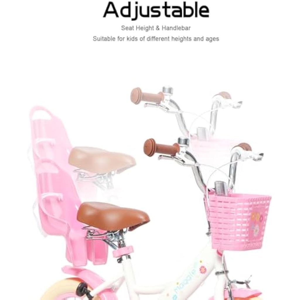Glerc Maggie 12 Inch Girls Bicycle with Doll Seat and Basket