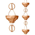Monarch Pure Copper Eastern Hammered Cup Rain Chain – 8.5 Feet Length