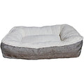 Rosewood Large Plush & Tweed Teddy Bear Dog Mattress – Washable Grey Bed