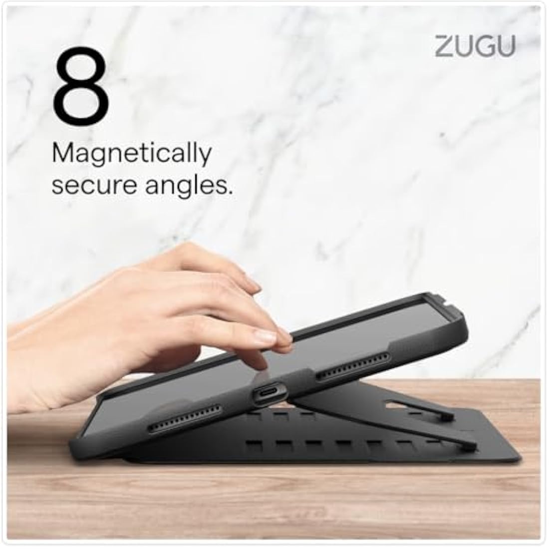 ZUGU iPad Air 11 M3/M2 & 10.9 Case | Slim Magnetic Stand Cover - Black
