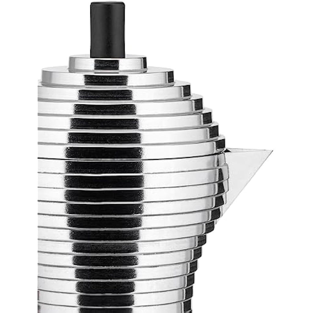 Alessi Pulcina Espresso Maker – Black Cast Aluminium Moka Pot, 3 Cups