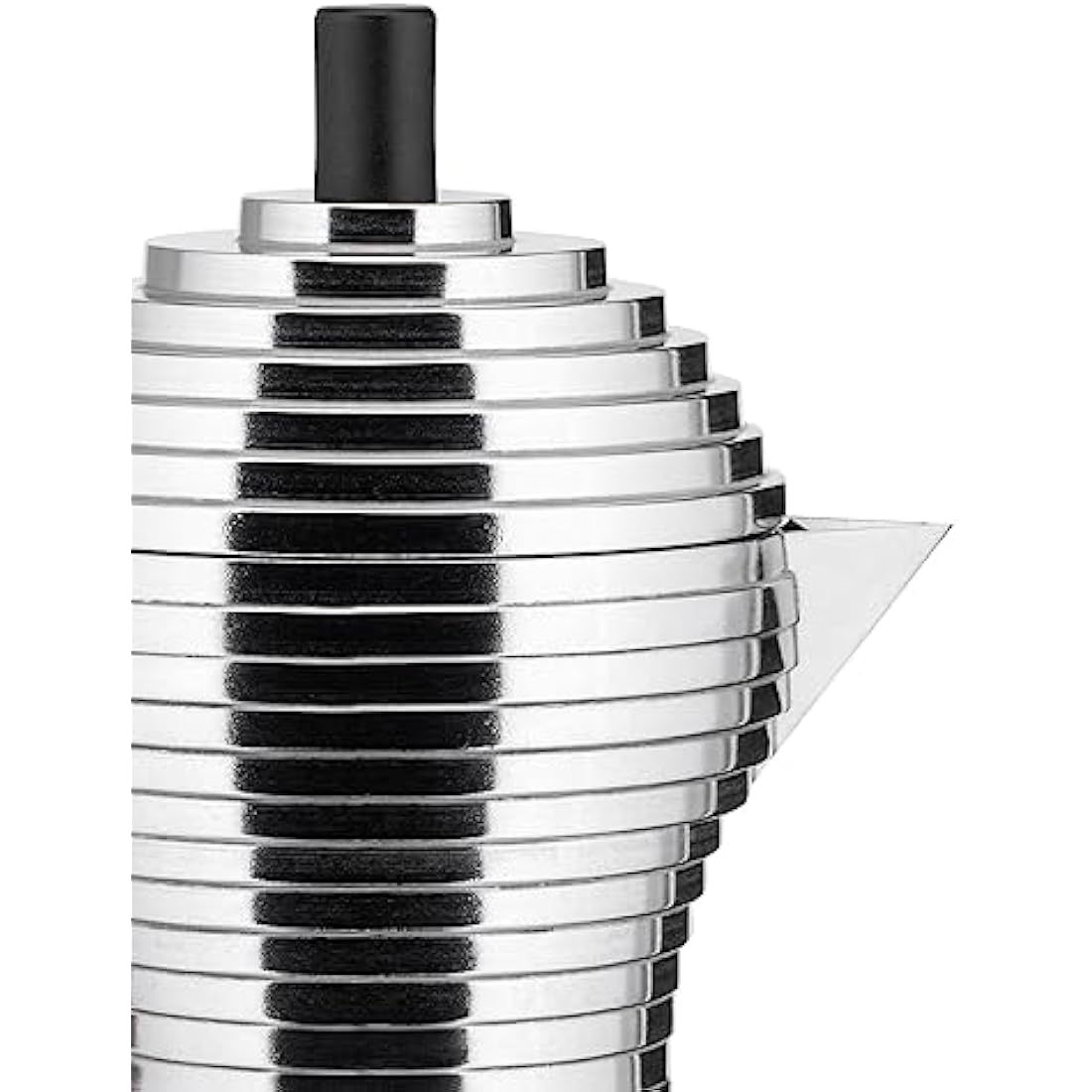 Alessi Pulcina Espresso Maker – Black Cast Aluminium Moka Pot, 3 Cups