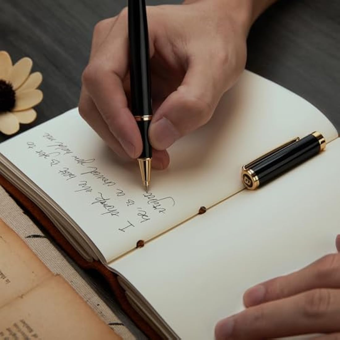 Luxury Rollerball Pen - 24K Gold Trim with Schneider Ink
