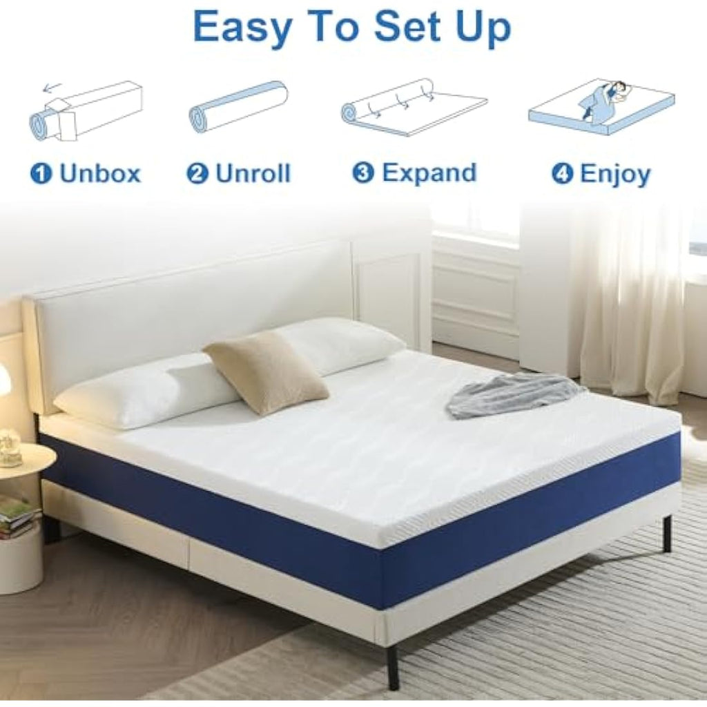 Jolof Store Gel Memory Foam Double Mattress – Medium Firm & Cooling