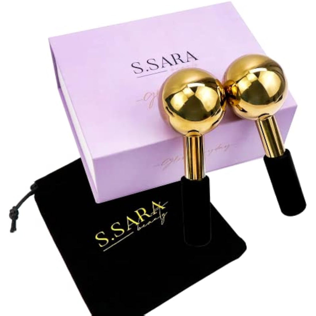 S.Sara Stainless Steel Ice Globes for Face and Eyes - Set of 2