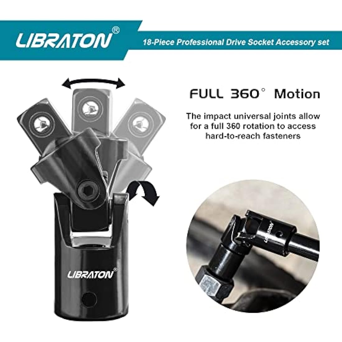 Libraton 18-Piece Socket Extension Bar Set | Cr-V Steel Drive Adapters