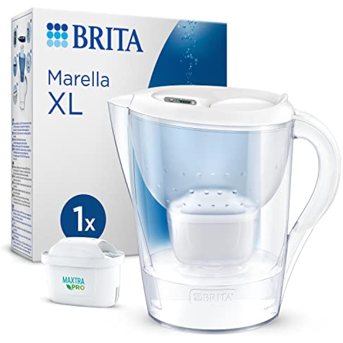 BRITA Marella XL Water Filter Jug White 3.5L with MAXTRA PRO Cartridge