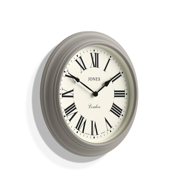 Jones Clocks Supper Club Wall Clock | 40cm Large Roman Numeral Grey