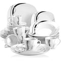 VEWEET Fiona 30-Piece Porcelain Dinnerware Set | Ivory White Service for 6