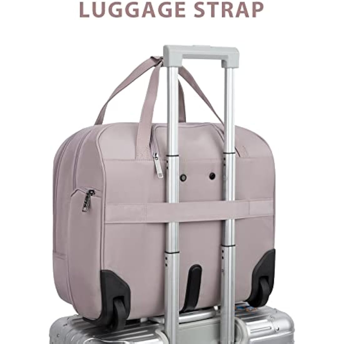 EMPSIGN Rolling Laptop Bag | 15.6 Inch Wheeled Briefcase with RFID, Pink