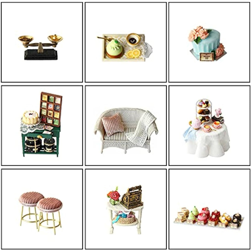 Cuteroom DIY Miniature Dollhouse Kit | Rose Garden Wooden Tea House