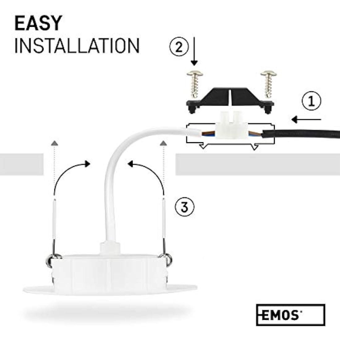 EMOS LED Recessed Ceiling Spotlights - 5W Warm White Ultra Slim, Pack of 12