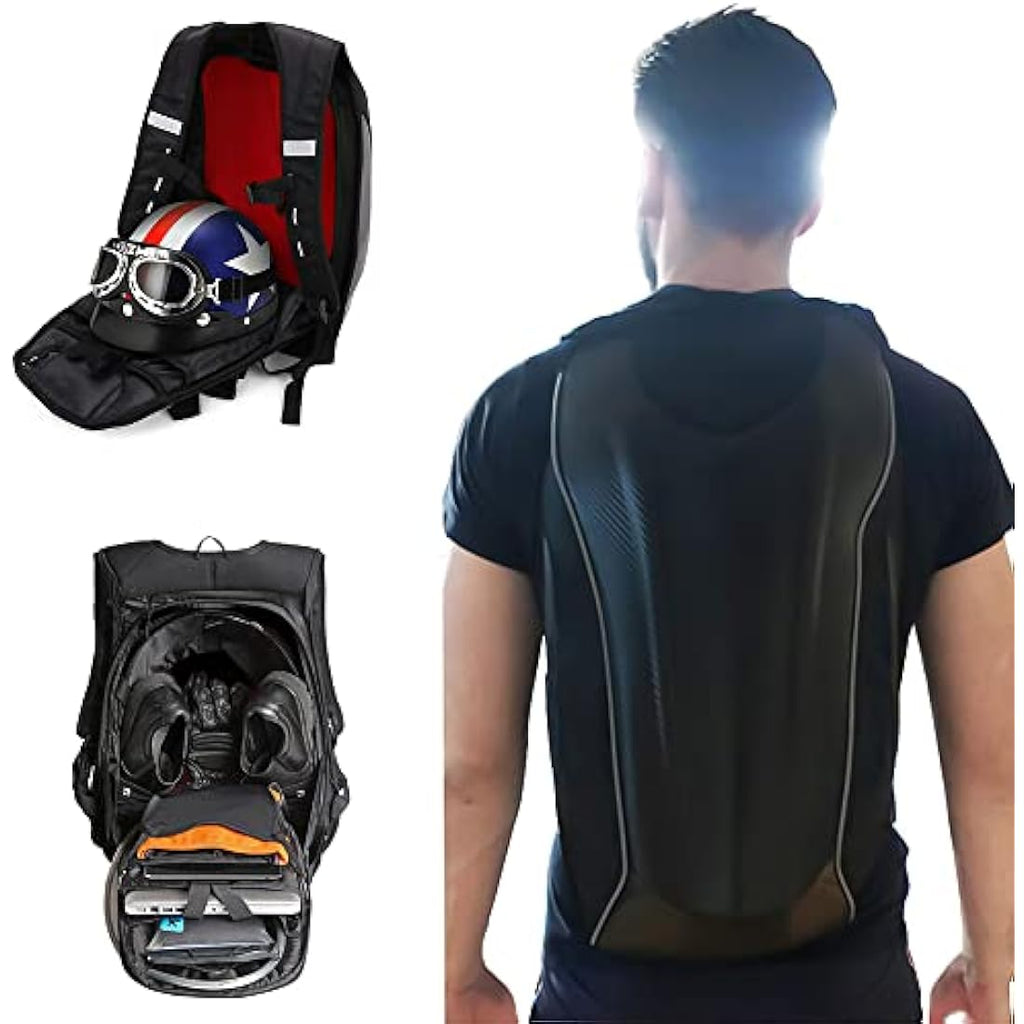 Carbon Fiber Motorcycle Hardshell Backpack | Waterproof