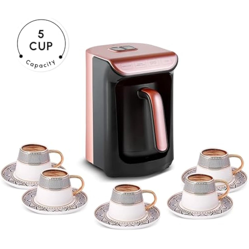 Karaca Hatır Köz Turkish Coffee Machine | 5-Cup Automatic Maker, Roseberry