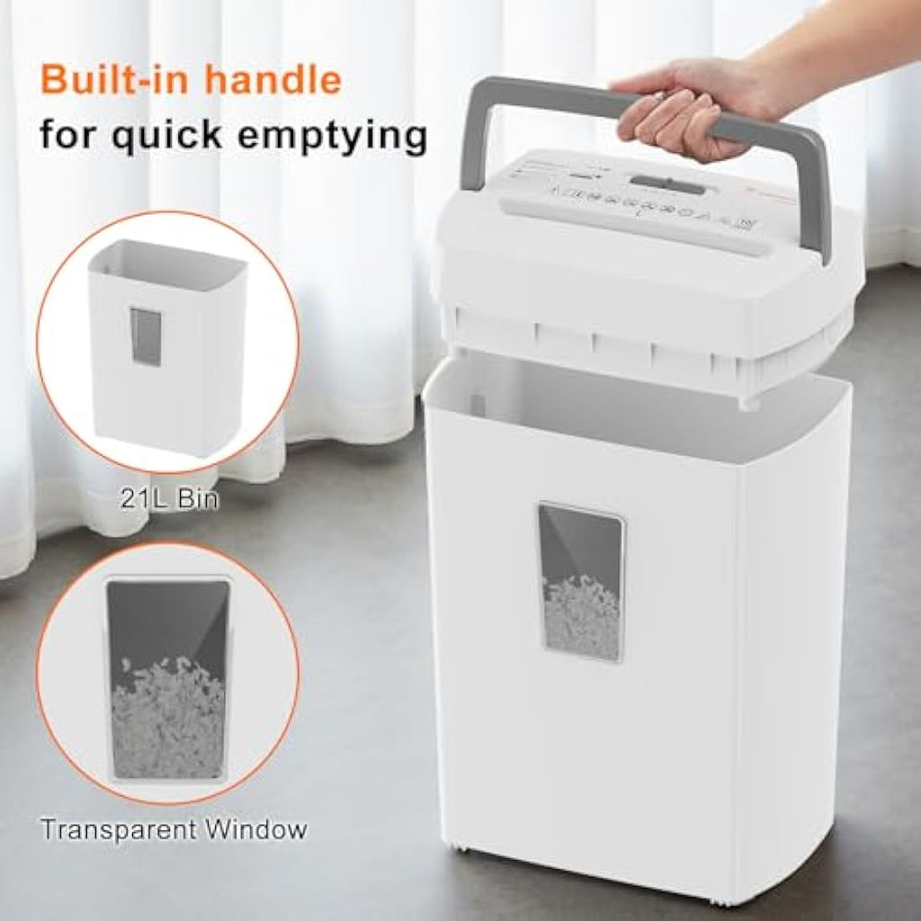 Bonsaii 10-Sheet Micro-Cut Paper Shredder | P-4 High Security, 21L Bin