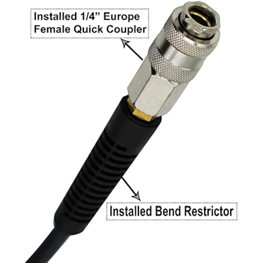YOTOO Polyurethane Recoil Air Compressor Hose | 15m Gray with 1/4" Coupler