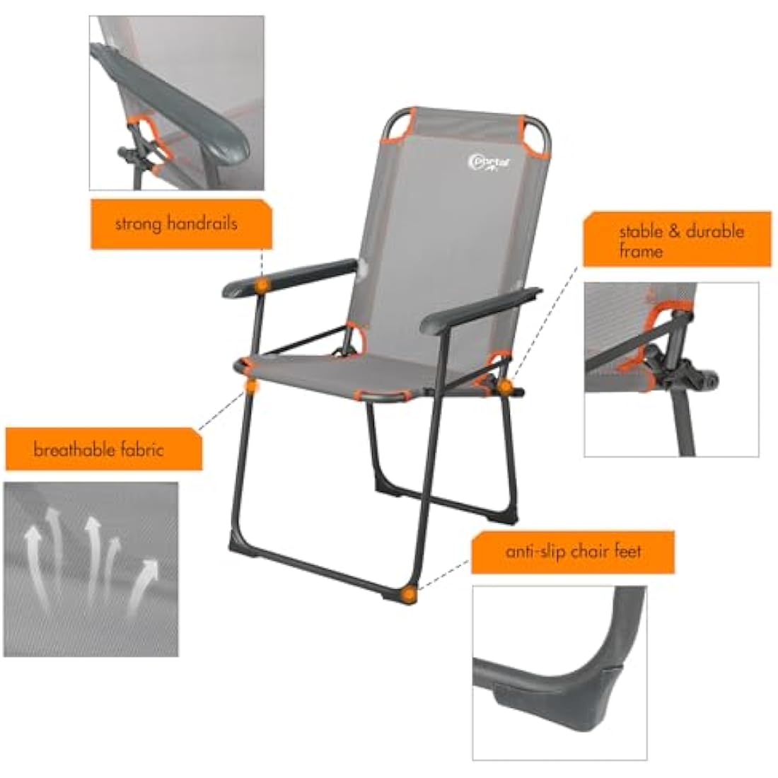 Portal Folding Camping Chair | Lightweight High Back Portable Garden Seat