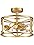 Jolof Store Gold 3-Light Semi-Flush Mount Farmhouse Industrial Chandelier