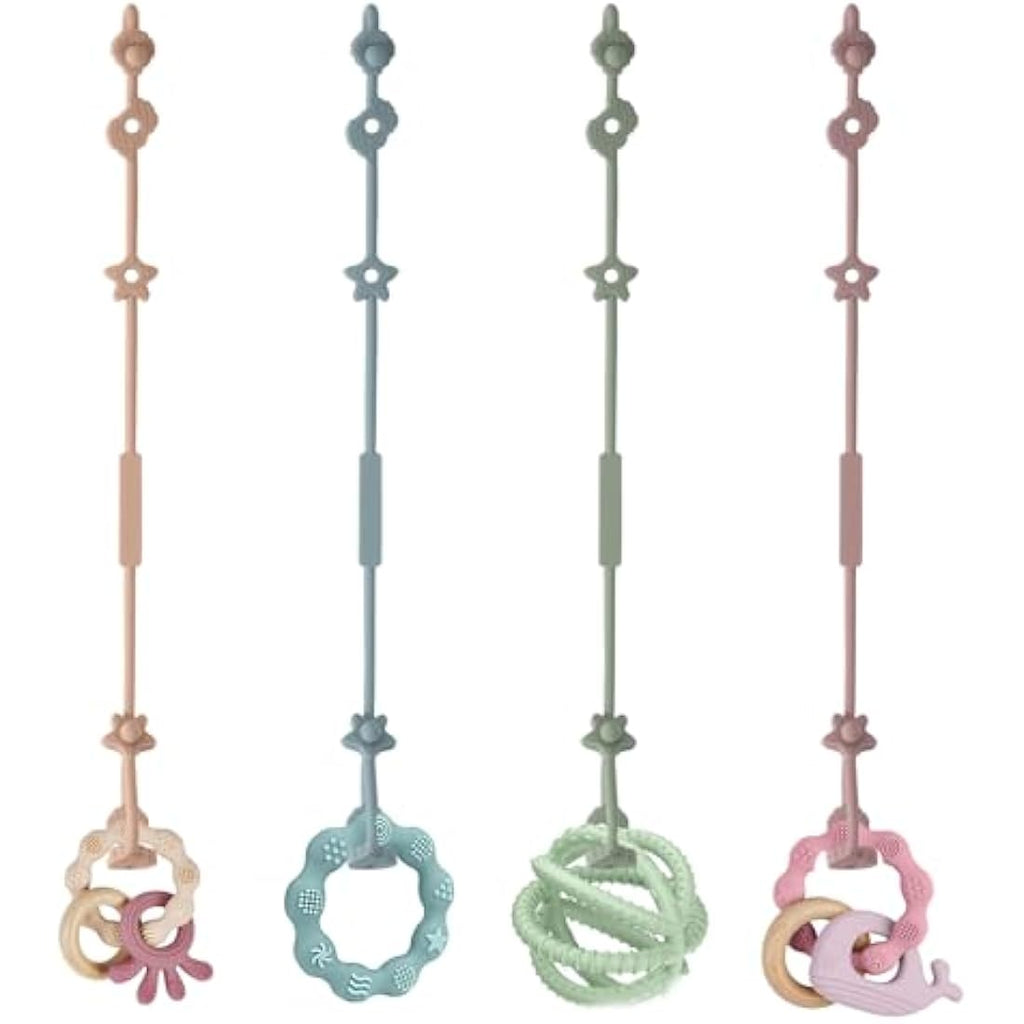 Vicloon 4Pcs Silicone Toy Safety Straps | Food Grade Pacifier Clips