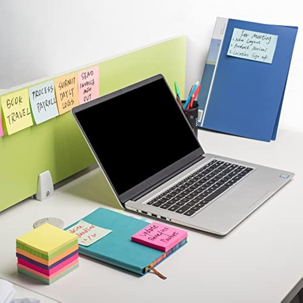 ZCZN Sticky Notes – 48 Pads, 76x76mm, 6 Bright Colors, 100 Sheets/Pad