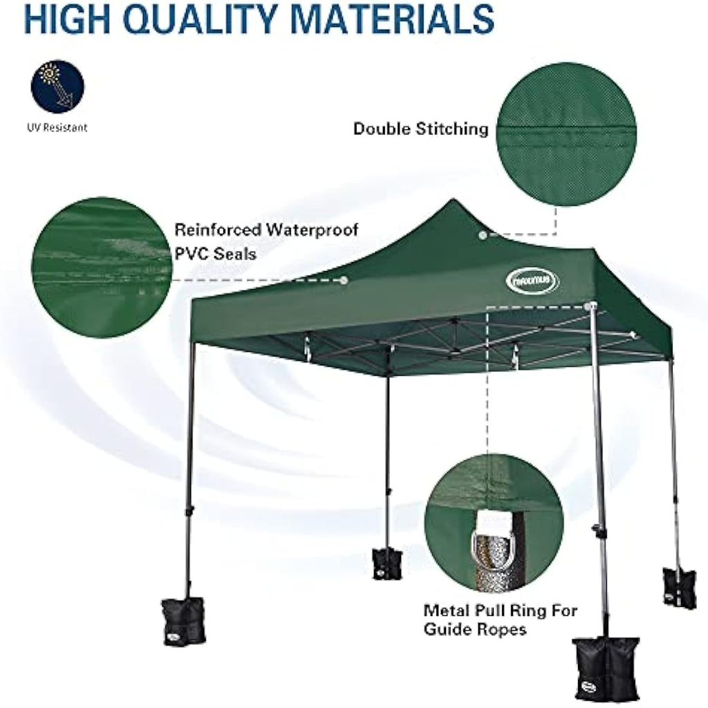 MAXIMUS 3m x 3m Heavy Duty Commercial Pop Up Gazebo with 4 Sides - Green