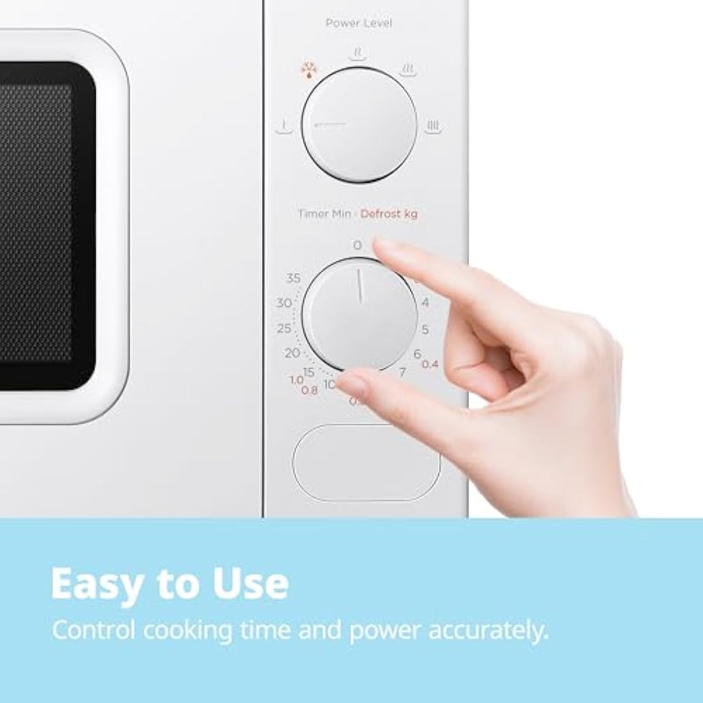 COMFEE' 700W 20L Compact Microwave Oven | Quick Defrost - White