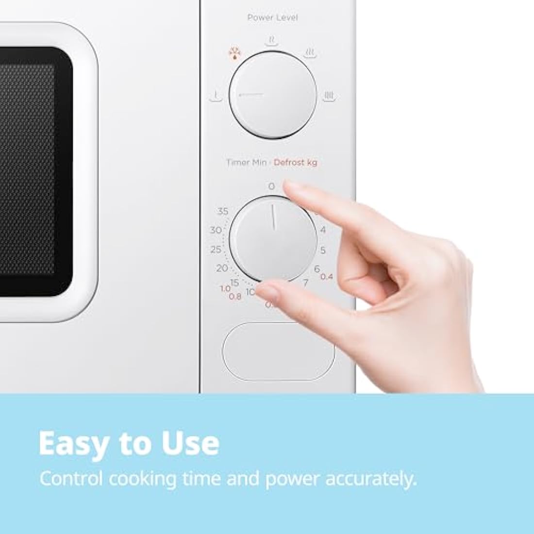 COMFEE' 700W 20L Compact Microwave Oven | Quick Defrost - White